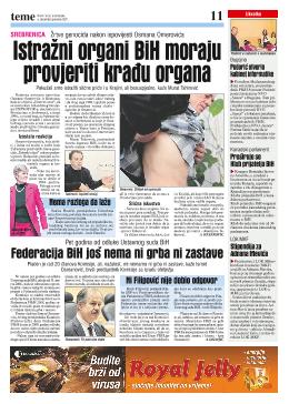 Istražni organi BiH moraju provjeriti krađu organa 