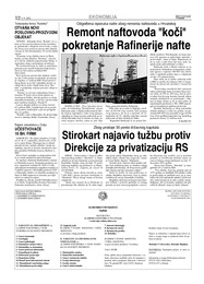 Remont naftovoda "koči" pokretanje Rafinerije nafte