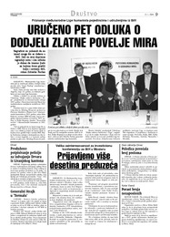 URUČENO PET ODLUKA O DODJELI ZLATNE POVELJE MIRA