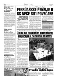 FEBRUARSKE PENZIJE U RS NEĆE BITI POVEĆANE