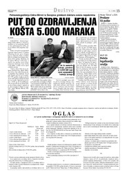 PUT DO OZDRAVLJENJA KOŠTA 5.000 MARAKA