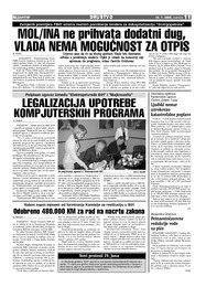 MOL/INA ne prihvata dodatni dug,  VLADA NEMA MOGUĆNOST ZA OTPIS