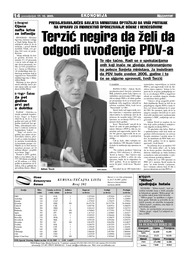 Terzić negira da želi da  odgodi uvođenje PDV-a