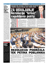 ZA USVAJANJE  Rezolucije kriva zagubljena pošta