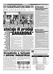 USKORO ODLUKA O STEČAJU ILI PRODAJI SARABONA