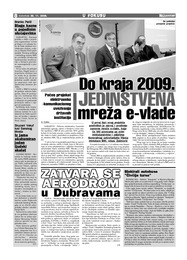 Do kraja 2009. JEDINSTVENA mreža e-vlade