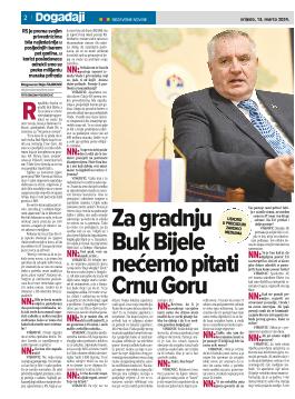 Za gradnju Buk Bijele nećemo pitati Crnu Goru 