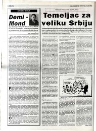 Temeljac za veliku Srbiju