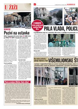 PALA VLADA, POLICIJA UHAPSILA 37 IZGREDNIKA