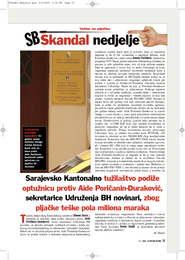 Sarajevsko Kantonalno tužilaštvo podiže optužnicu protiv Aide Poričanin-Duraković, sekretarice Udruženja BH novinari, zbog pljačke teške pola miliona maraka